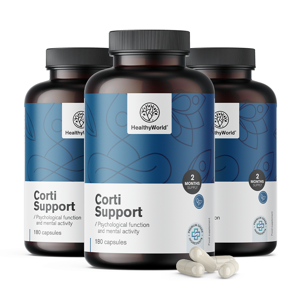 Cortisol Support capsule per il supporto delle funzioni cognitive.