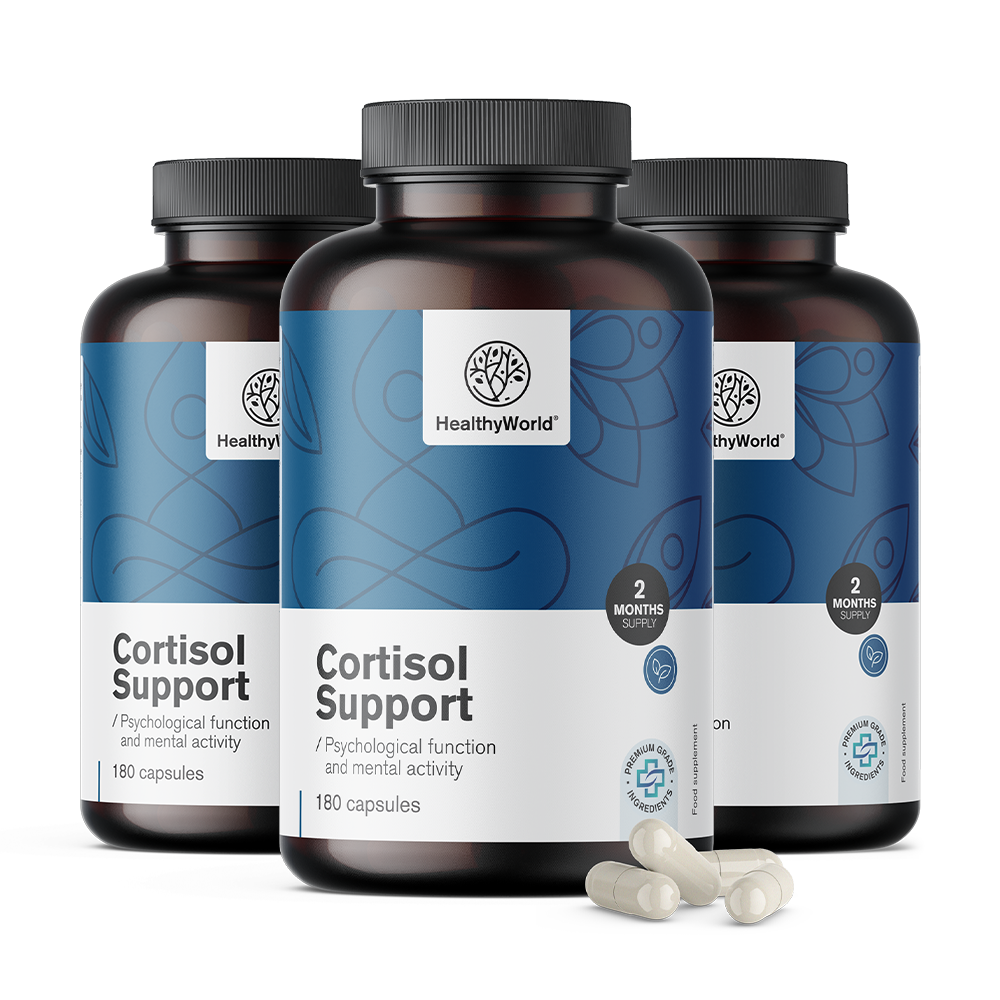 Cortisol Support capsule per il supporto delle funzioni cognitive.