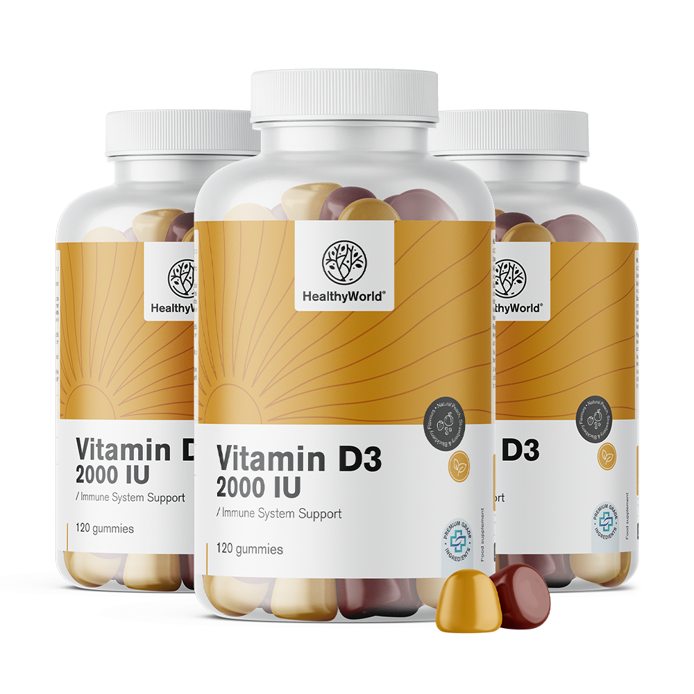 Vitamina D3 2000 IU sotto forma di gomme da masticare.