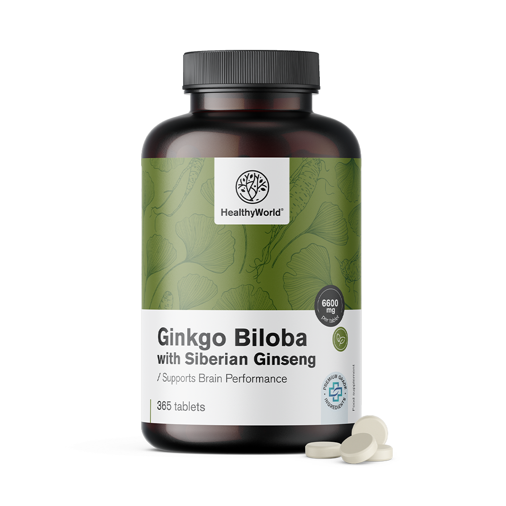 Ginko biloba con ginseng siberiano in compresse.