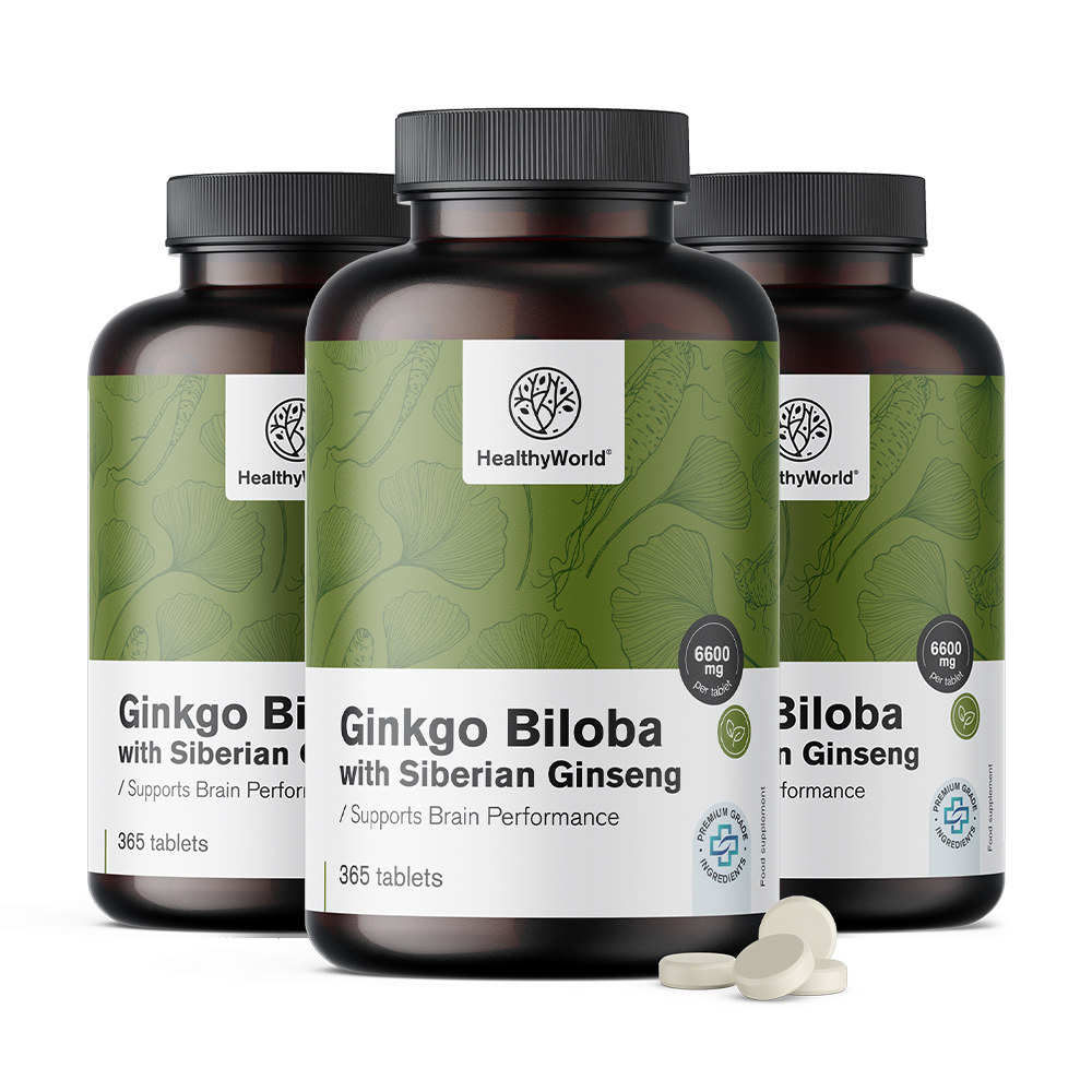 Ginko biloba con ginseng siberiano in compresse.