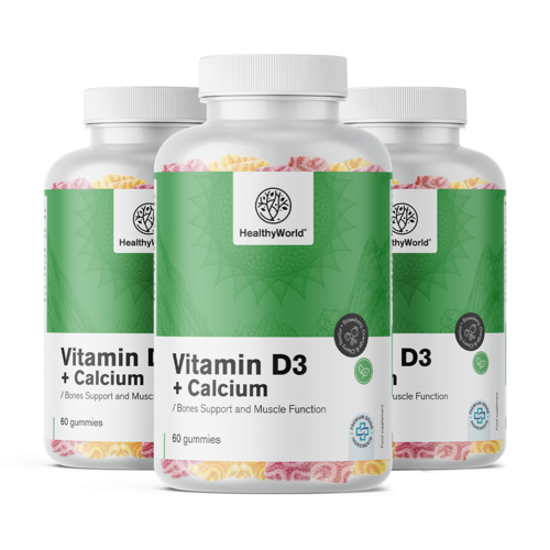 3x Vitamina D3 + Calcio, totale 180 caramelle gommose