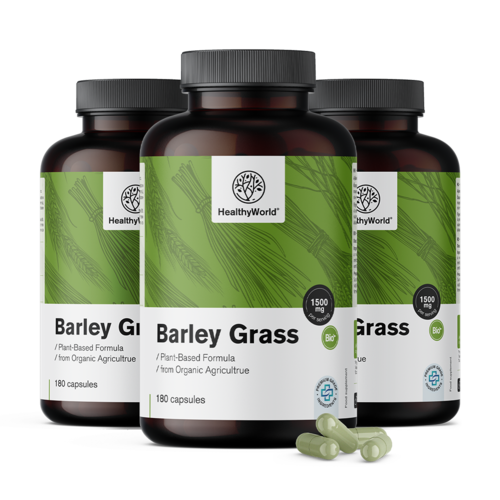 3x Erba d'orzo 1500 mg, totale 540 capsule