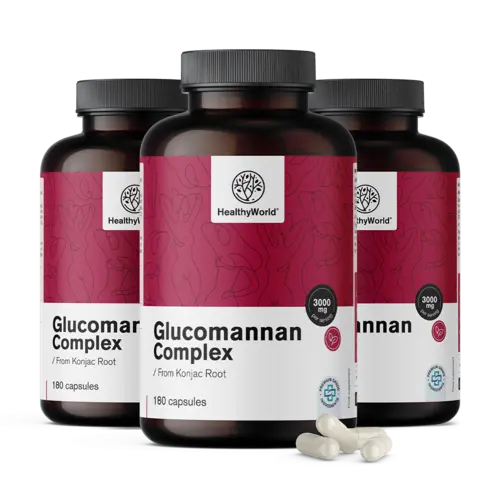 3x Complesso di glucomannano 3000 mg, totale 540 capsule