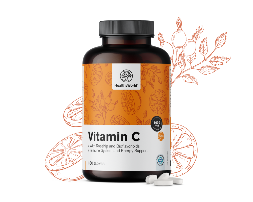 Vitamina C 1000 mg - con rosa canina e bioflavonoidi