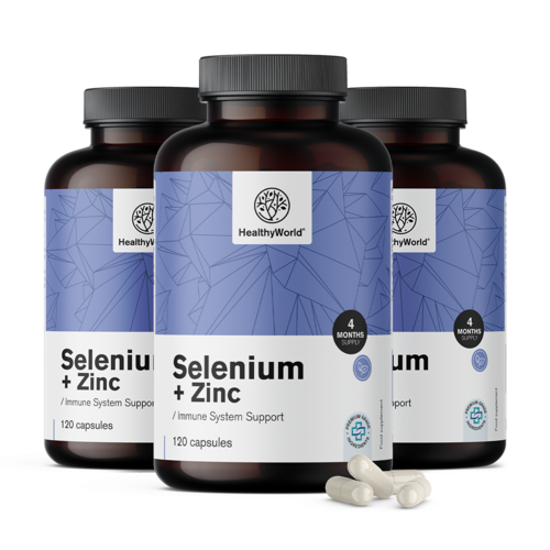 3x Selenio + zinco, totale 360 capsule