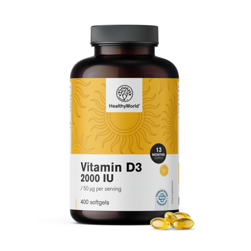 Vitamina D3 2000 UI, 400 capsule molli