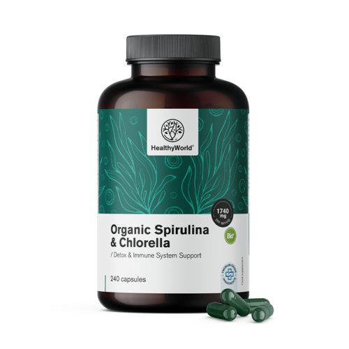 Spirulina e clorella 1740 mg, 240 capsule