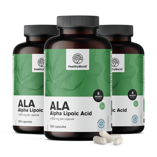 3x ALA – acido alfa lipoico 650 mg, totale 540 capsule
