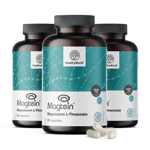 3x Magnesio L-treonato Magtein® 2000 mg, totale 270 capsule