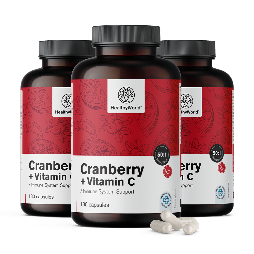 3x Estratto di mirtillo rosso con vitamina C Estratto di mirtillo rosso con vitamina C