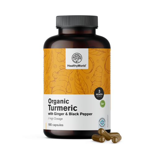 BIO Curcuma 1440 mg – con zenzero e pepe nero, 180 capsule