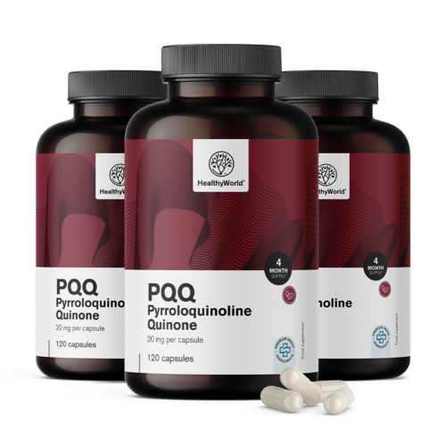 3x PQQ – Pirrolochinolina chinone 20 mg, totale 360 capsule