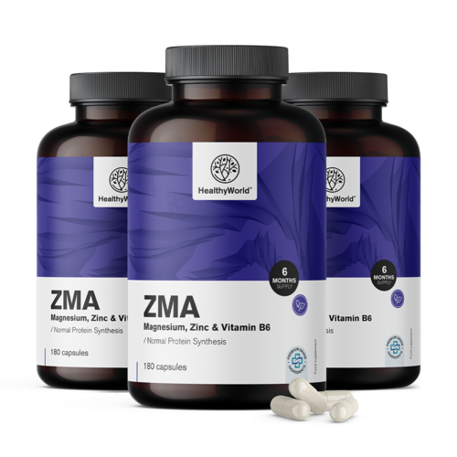 3x ZMA – magnesio, zinco e B6, totale 540 capsule