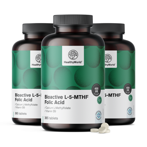 3x Acido folico attivo L-5-MTHF, totale 1095 compresse